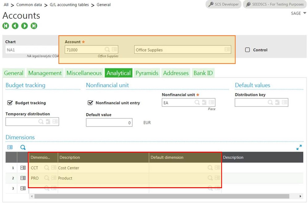 Dimensional Accounting in Sage X3